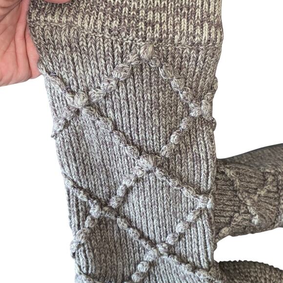 UGG Lattice Cardy Knit Boots Gray Women’s 10 Tall Slouch Winter Cozy Cottagecore - Picture 8 of 9